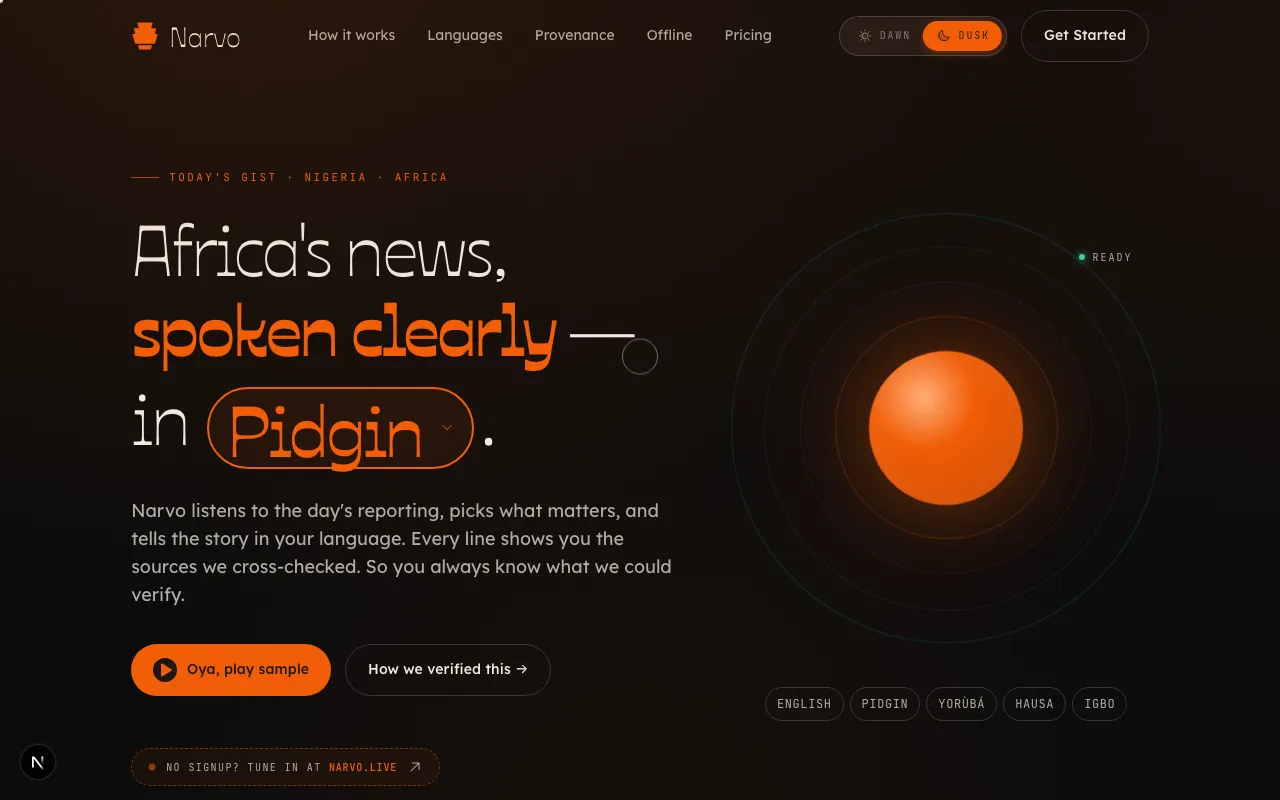 Narvo News screenshot