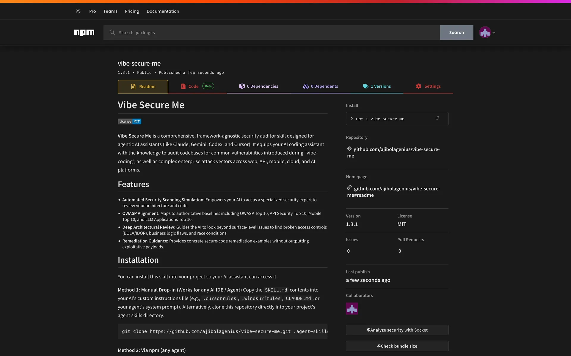 Vibe Secure Me screenshot