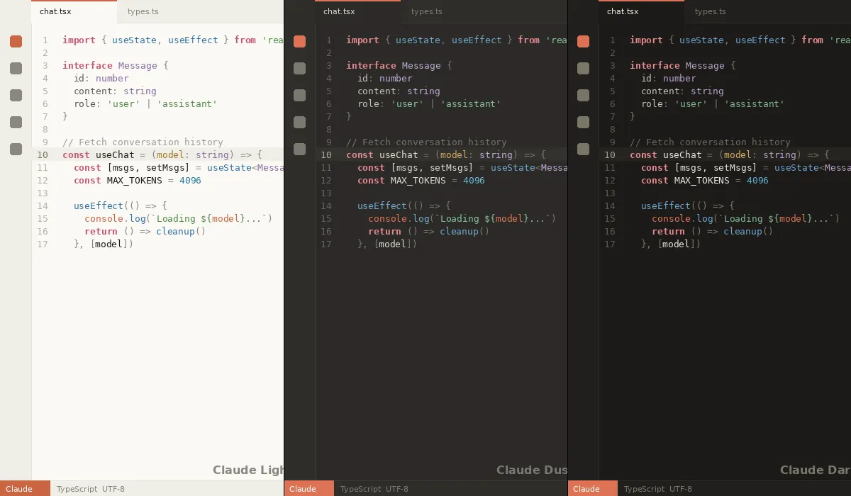 Claude AI Theme for VS Code screenshot